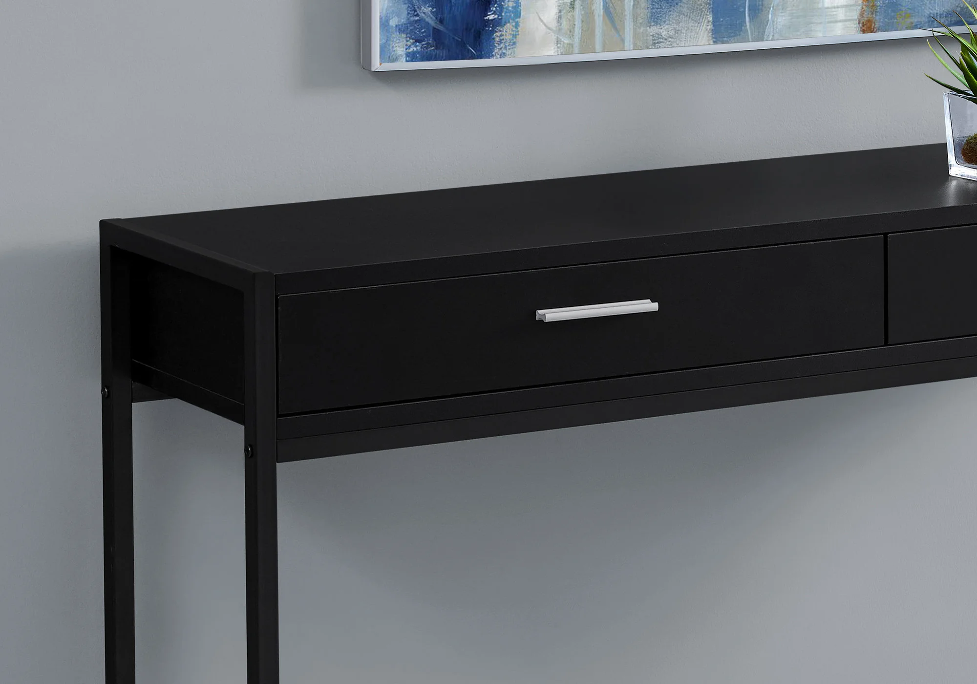 48" Black Frame Console Table By Homeroots - Image 2