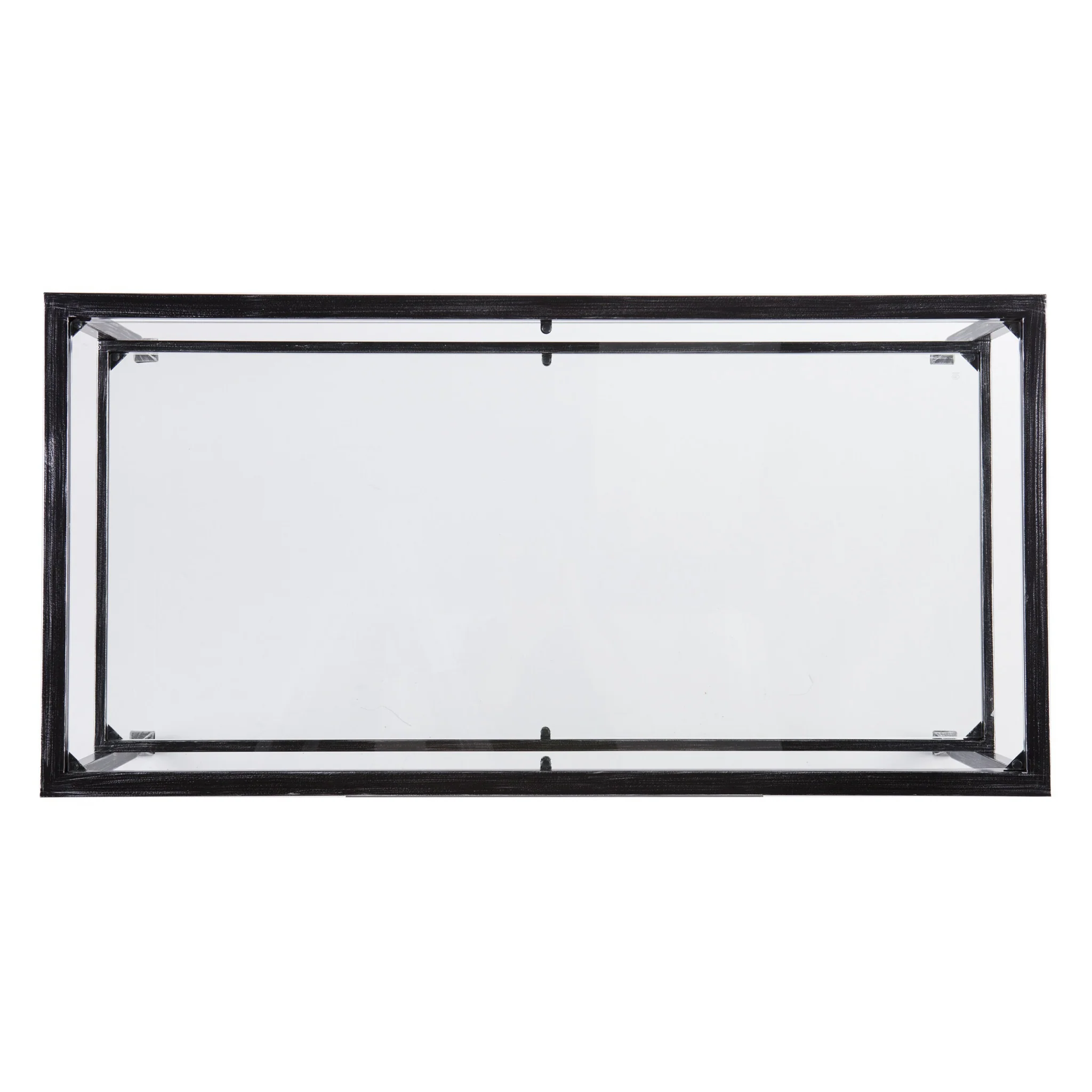 48" Black Glass And Metal Rectangular Coffee Table By Homeroots - Image 6