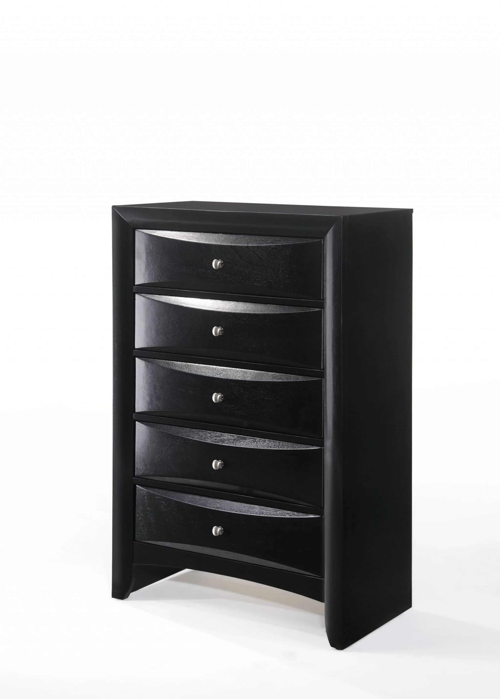 48' Black Wood Chest With Center Metal Glide By Homeroots - Image 2