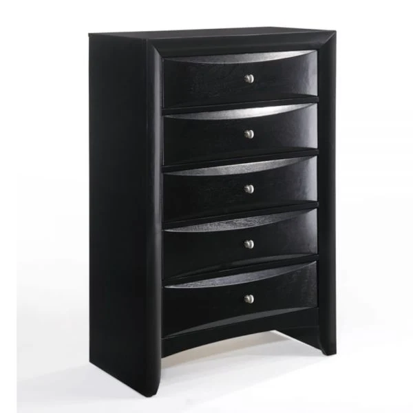 48' Black Wood Chest With Center Metal Glide By Homeroots - Image 3