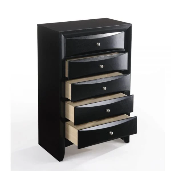 48' Black Wood Chest With Center Metal Glide By Homeroots - Image 4