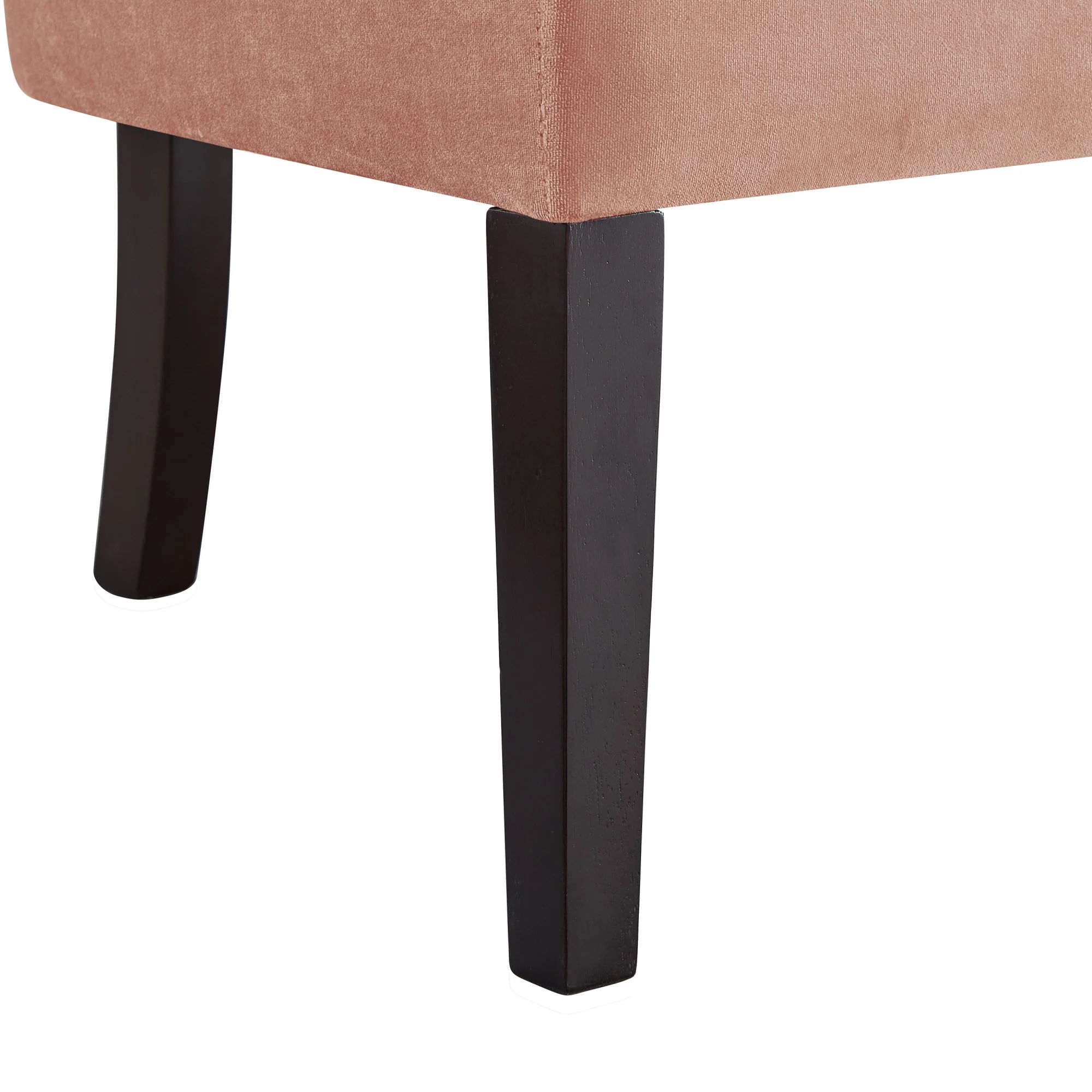 48" Blush And Brown Upholstered Velvet Bench By Homeroots - Image 7