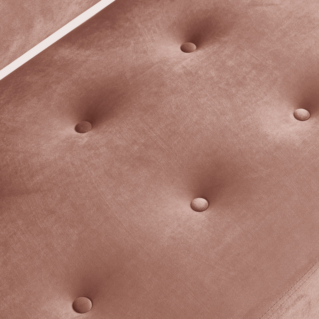 48" Blush And Brown Upholstered Velvet Bench By Homeroots - Image 8