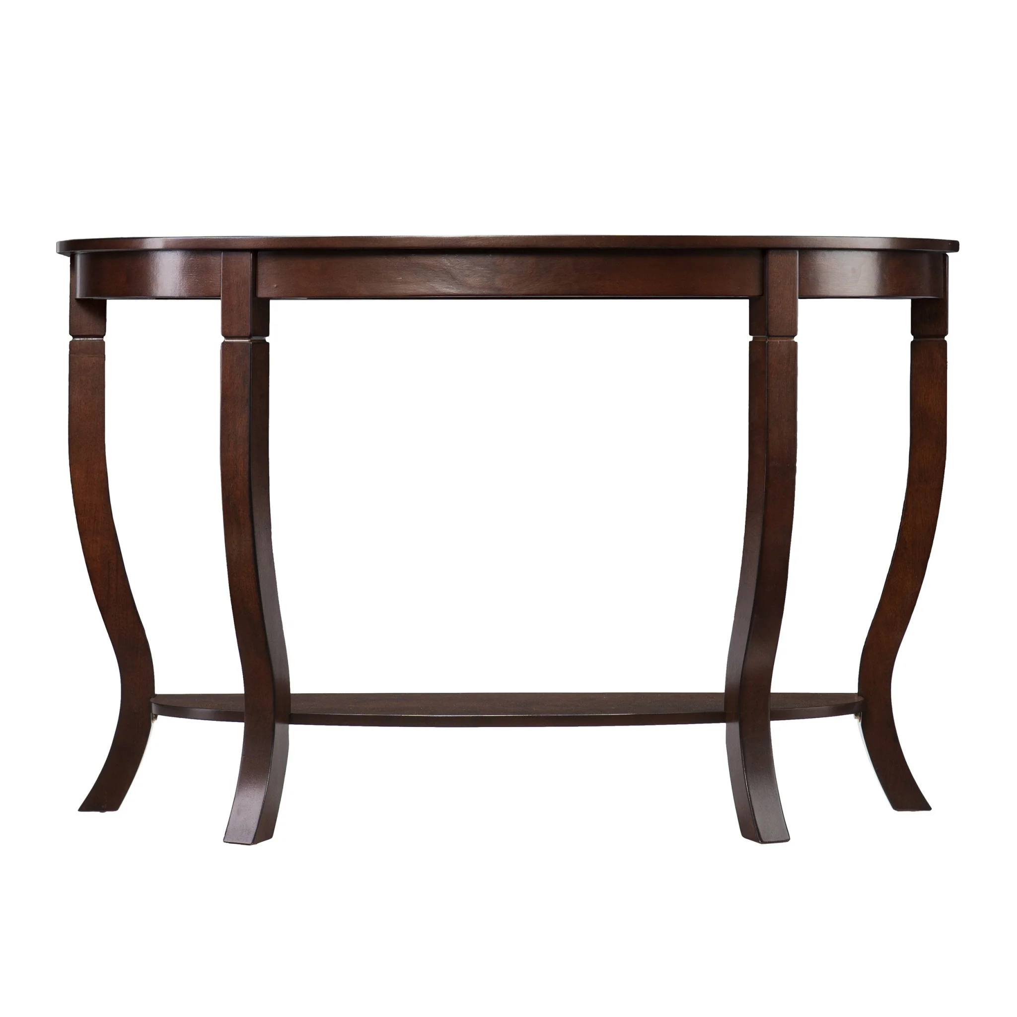 48" Brown Half Circle Console Table With Storage By Homeroots - Image 2