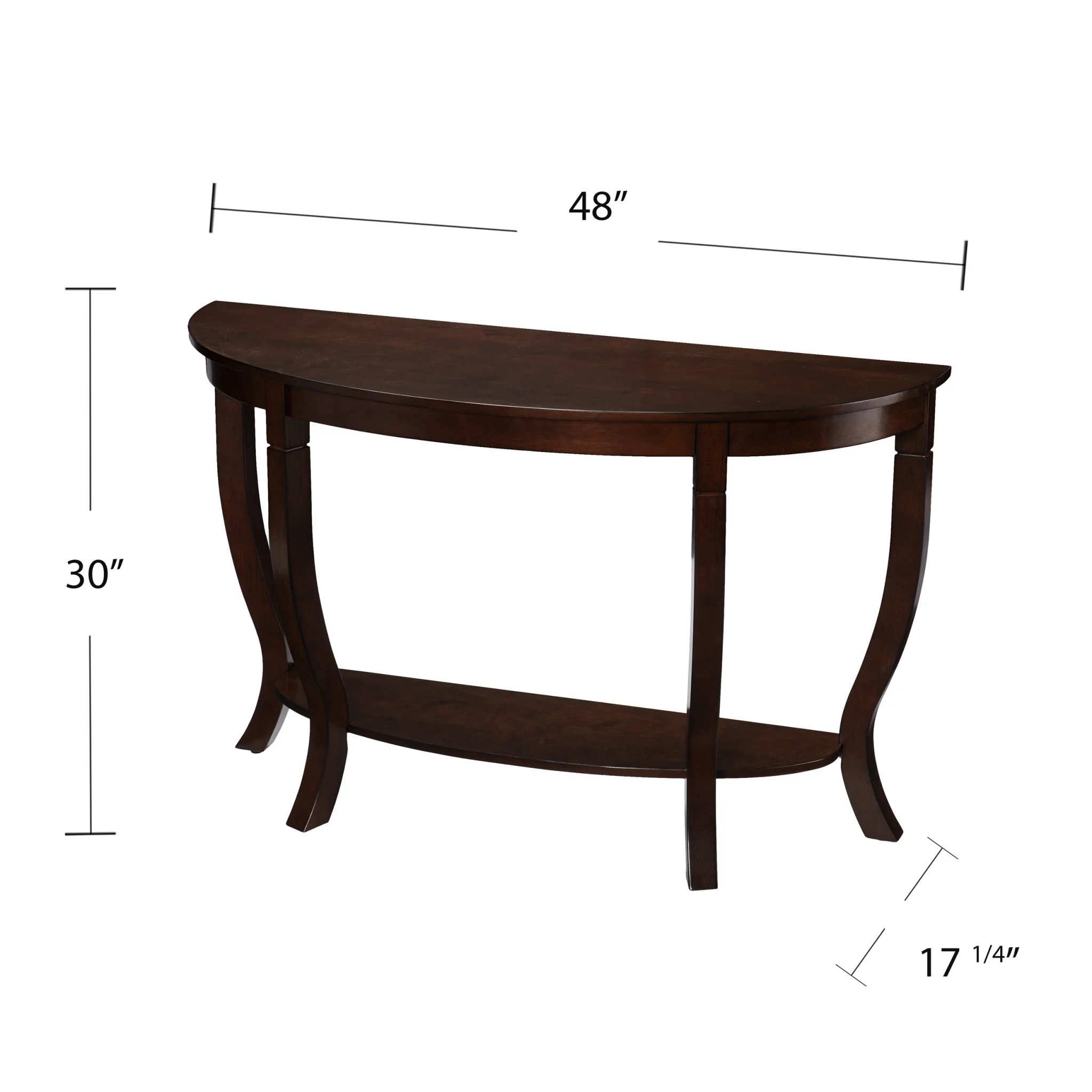 48" Brown Half Circle Console Table With Storage By Homeroots - Image 7