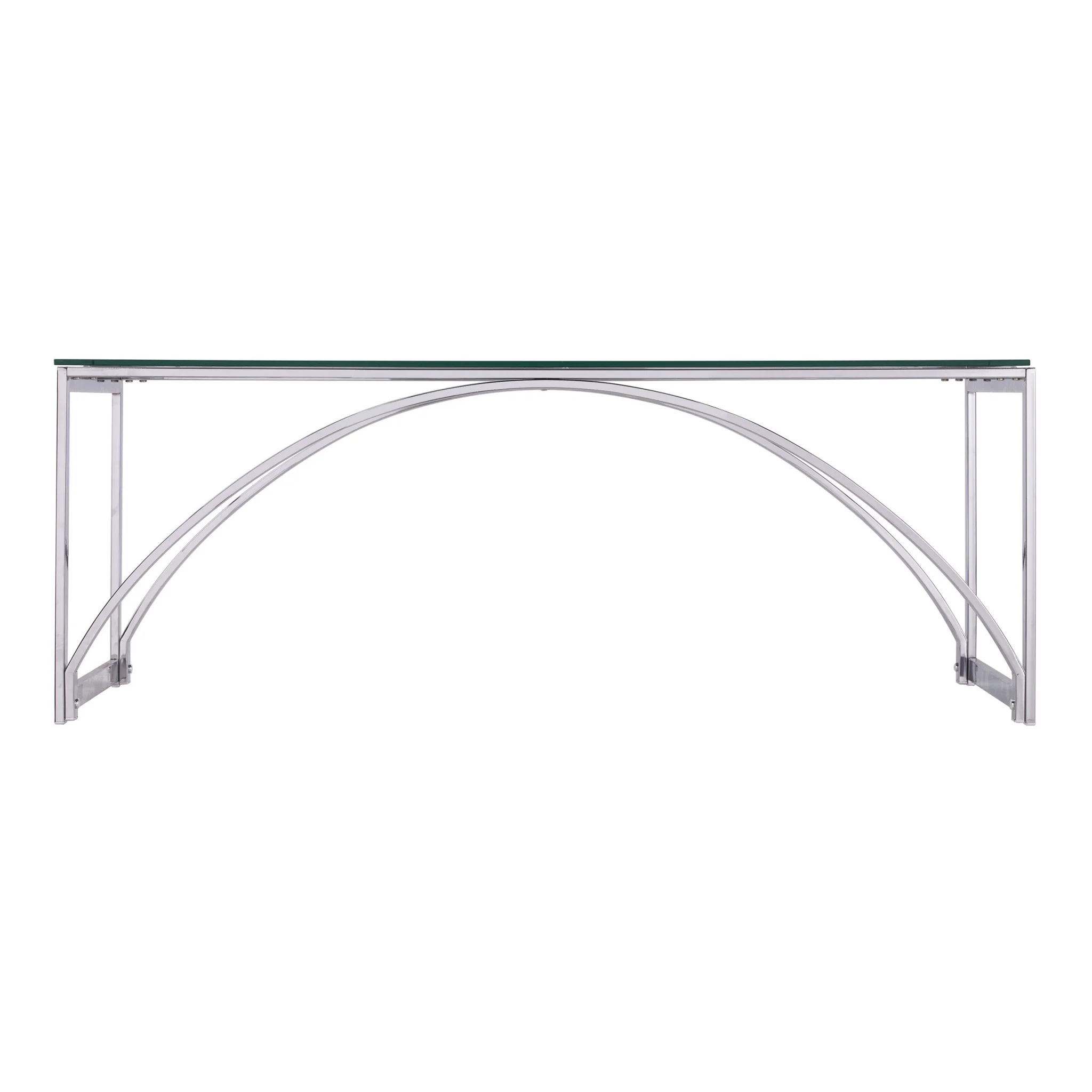 48" Chrome Glass And Metal Rectangular Coffee Table By Homeroots - Image 2