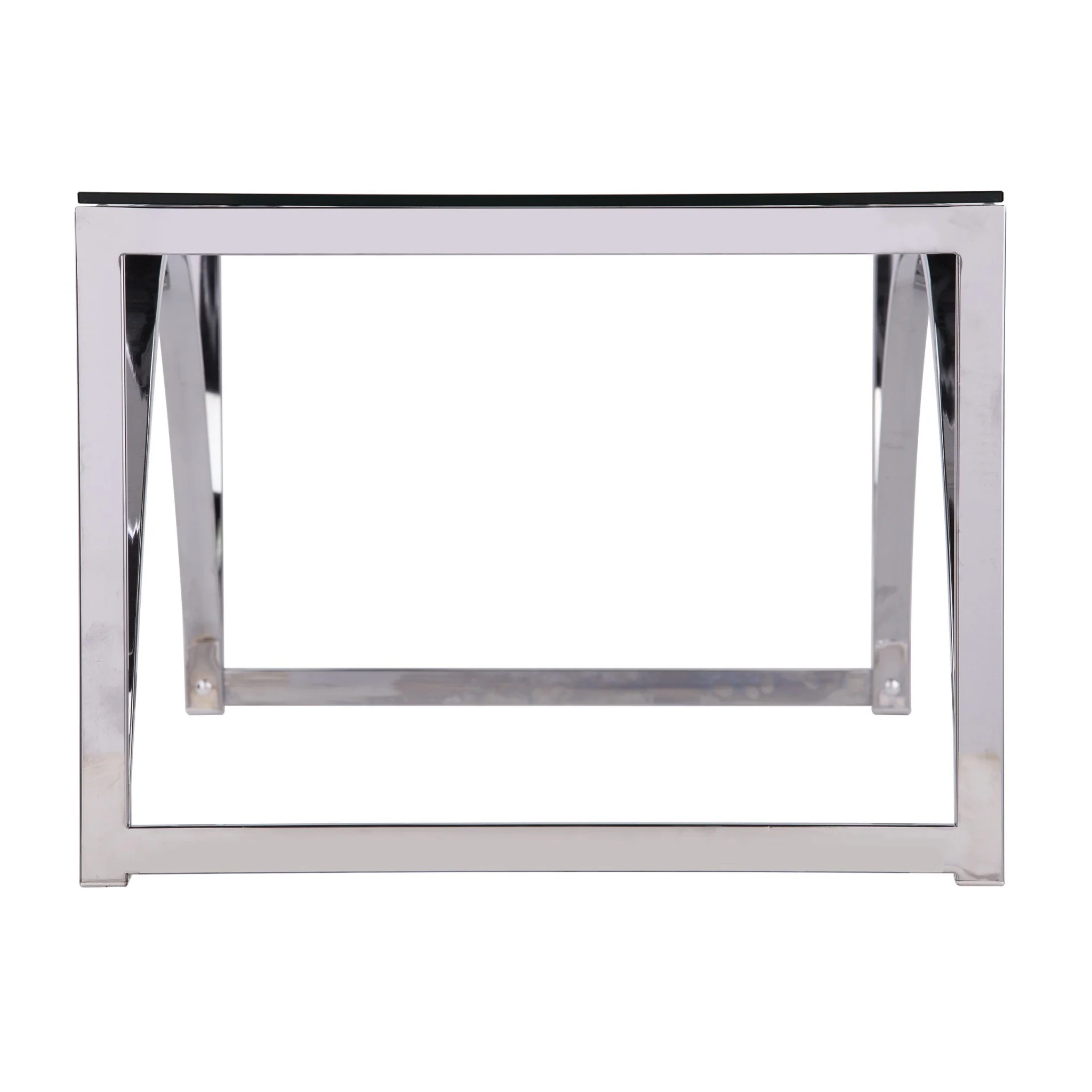48" Chrome Glass And Metal Rectangular Coffee Table By Homeroots - Image 4