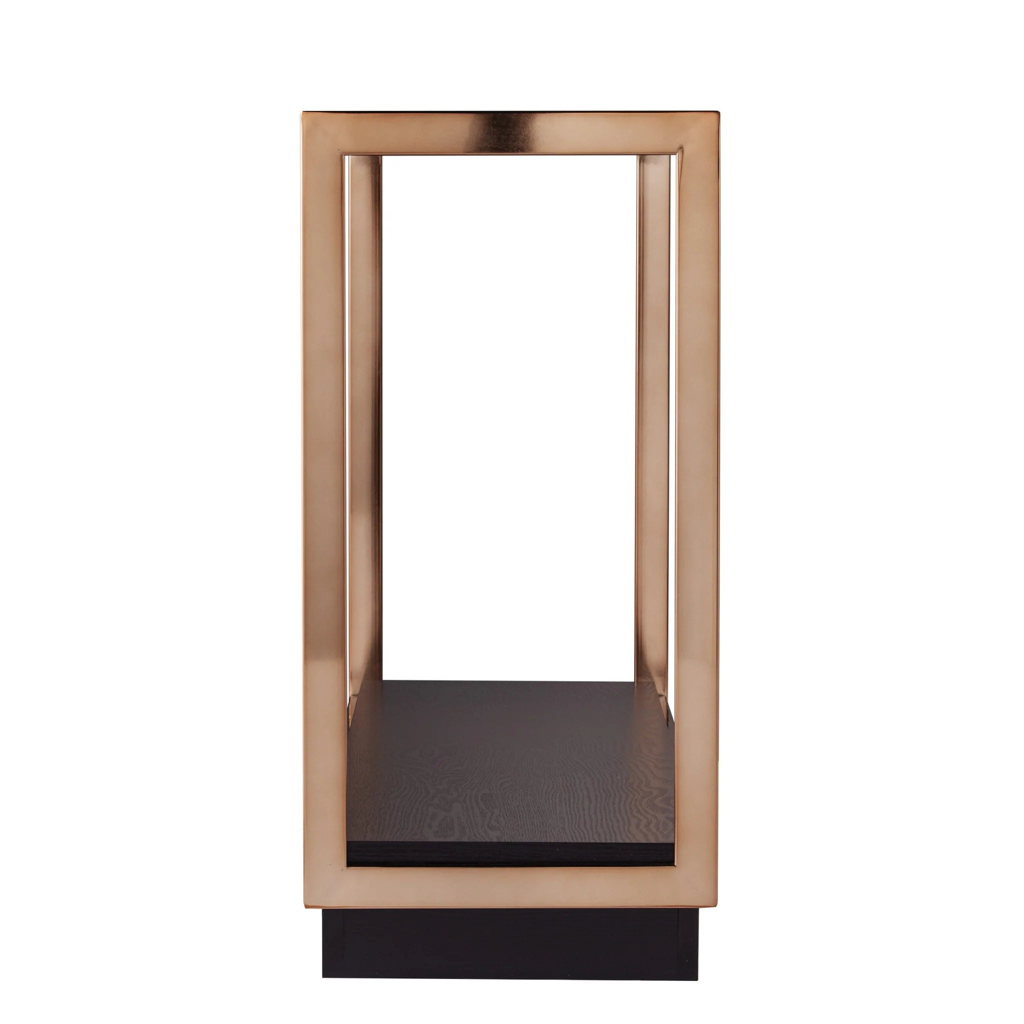 48" Clear and Champagne Glass Floor Shelf Console Table With Storage By Homeroots - Image 3