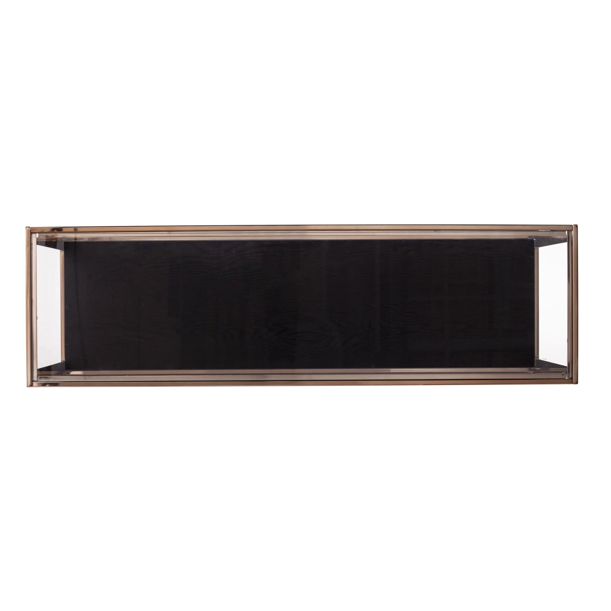 48" Clear and Champagne Glass Floor Shelf Console Table With Storage By Homeroots - Image 4