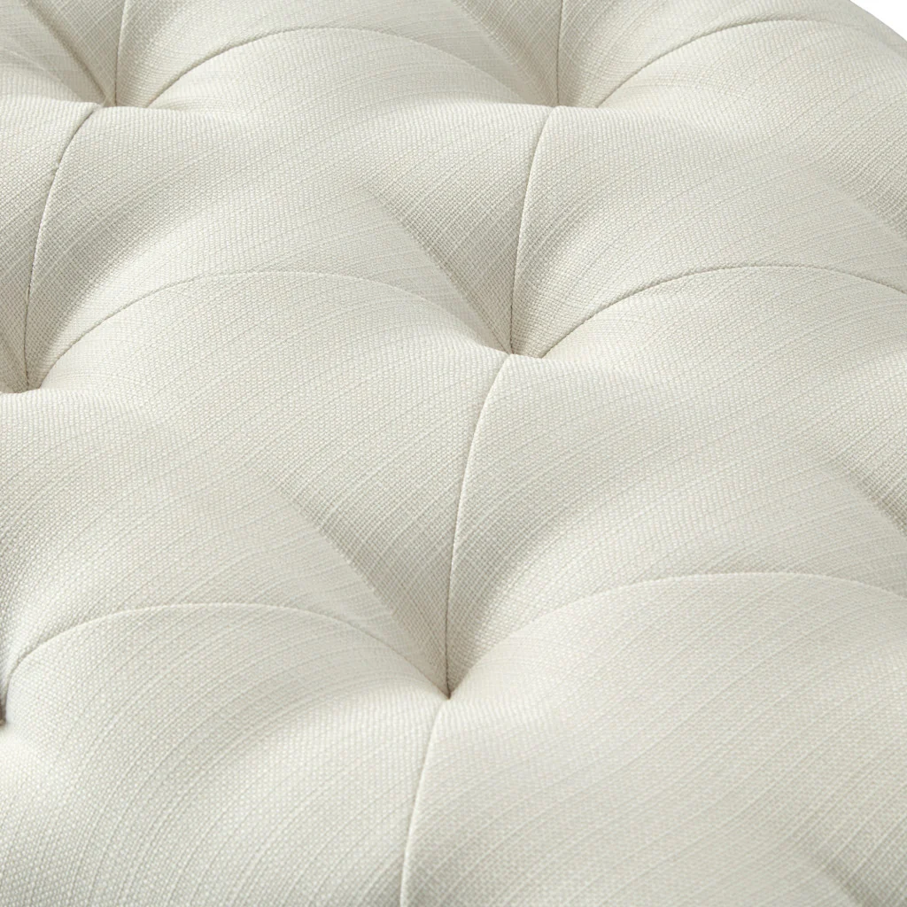 48" Cream And Black Upholstered Linen Bench By Homeroots - Image 7