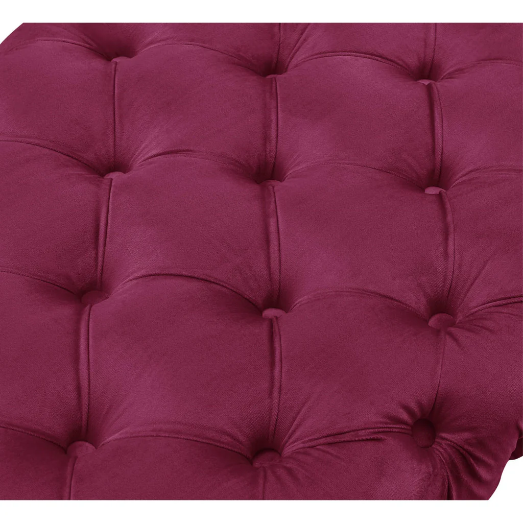 48" Fuchsia And Gold Upholstered Velvet Bench By Homeroots - Image 6