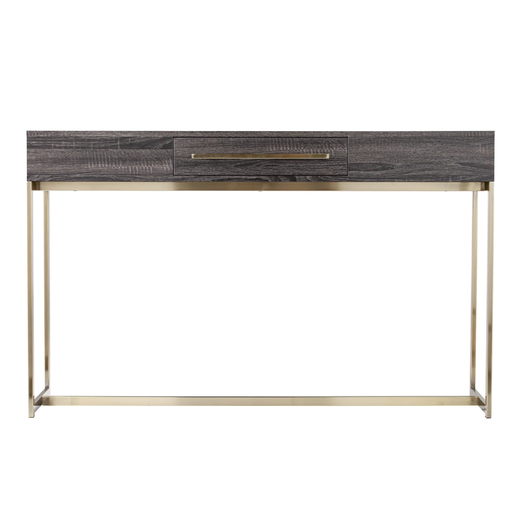 48" Gray and Gold Sled Console Table With Storage By Homeroots - Image 2