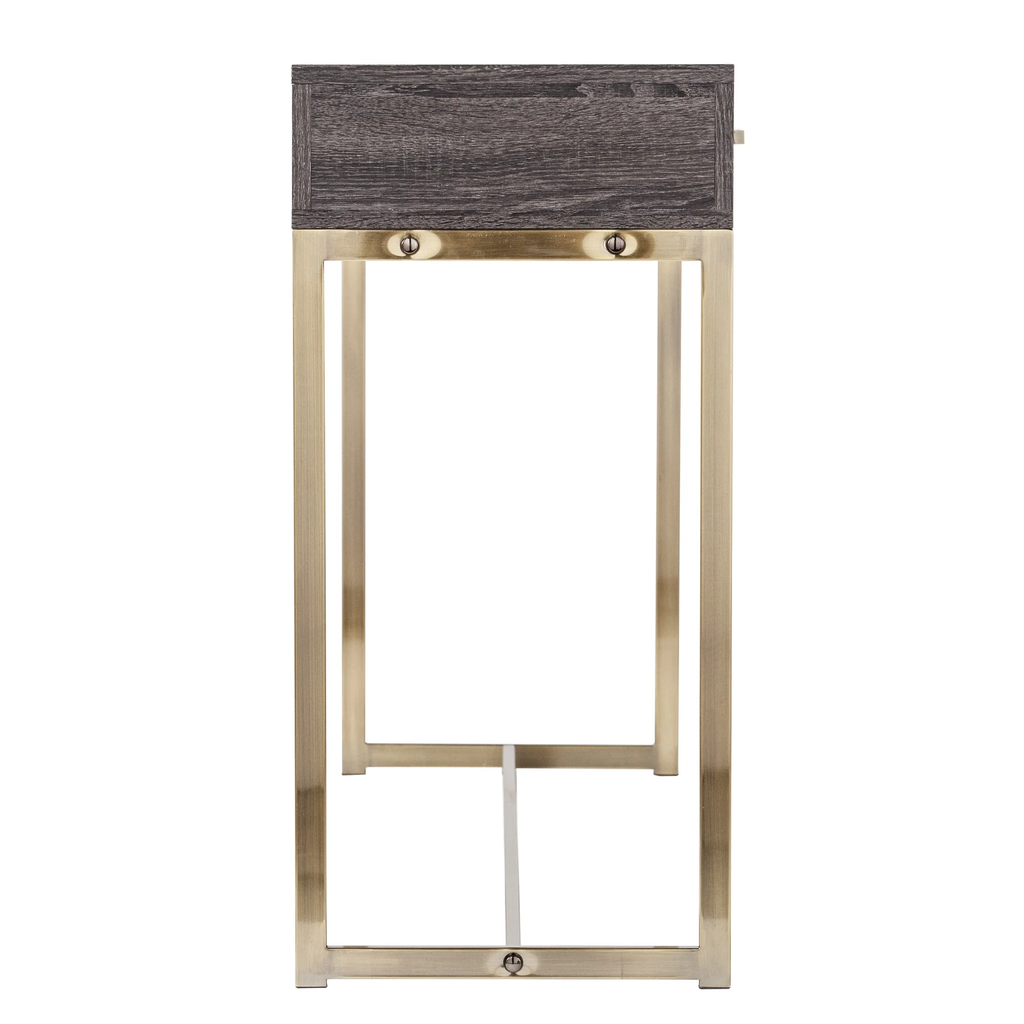 48" Gray and Gold Sled Console Table With Storage By Homeroots - Image 3