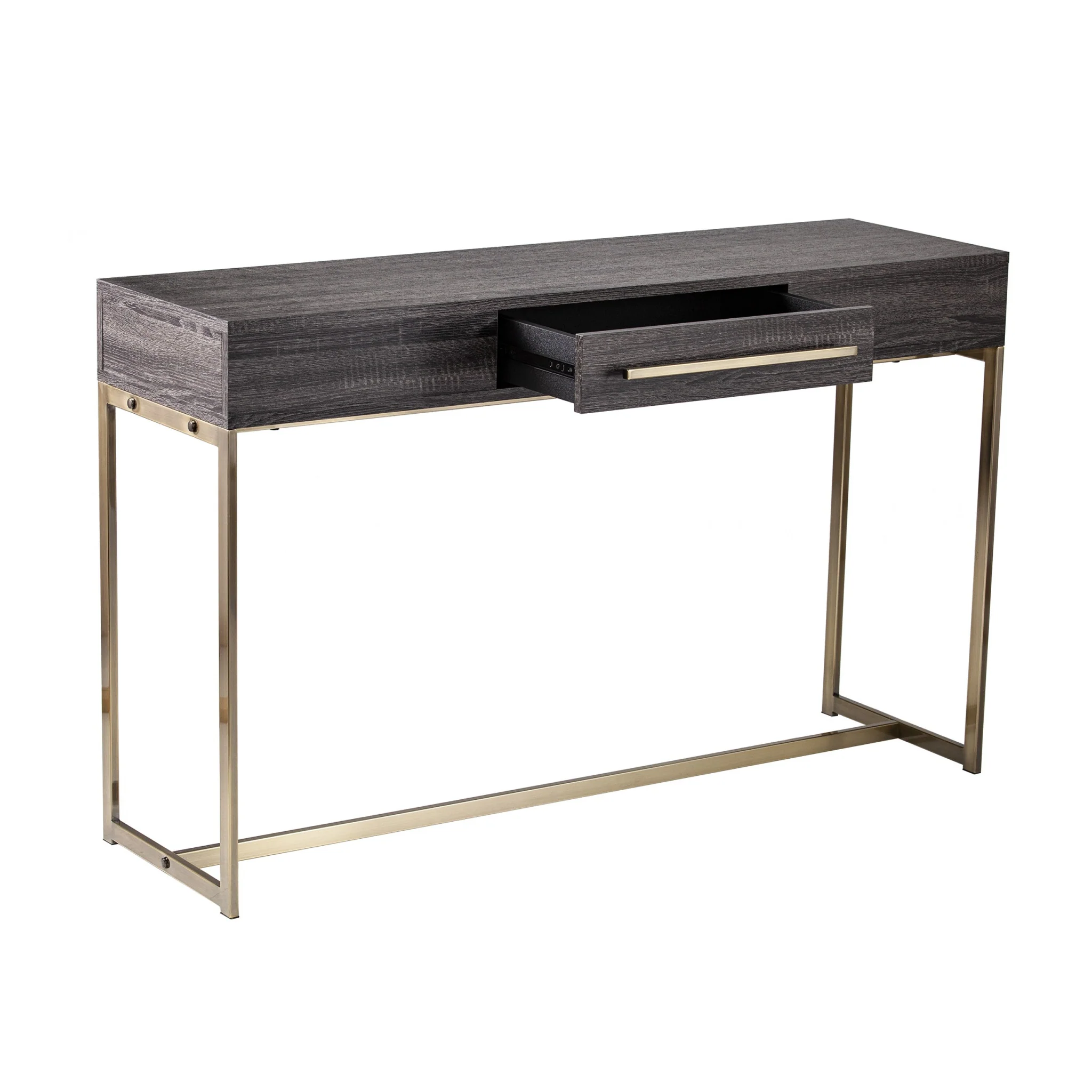 48" Gray and Gold Sled Console Table With Storage By Homeroots - Image 6