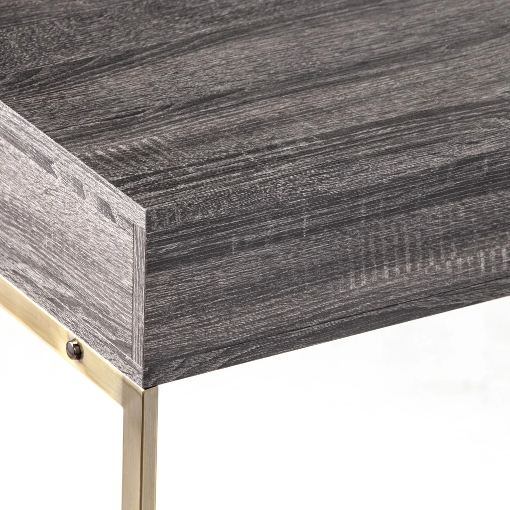 48" Gray and Gold Sled Console Table With Storage By Homeroots - Image 8