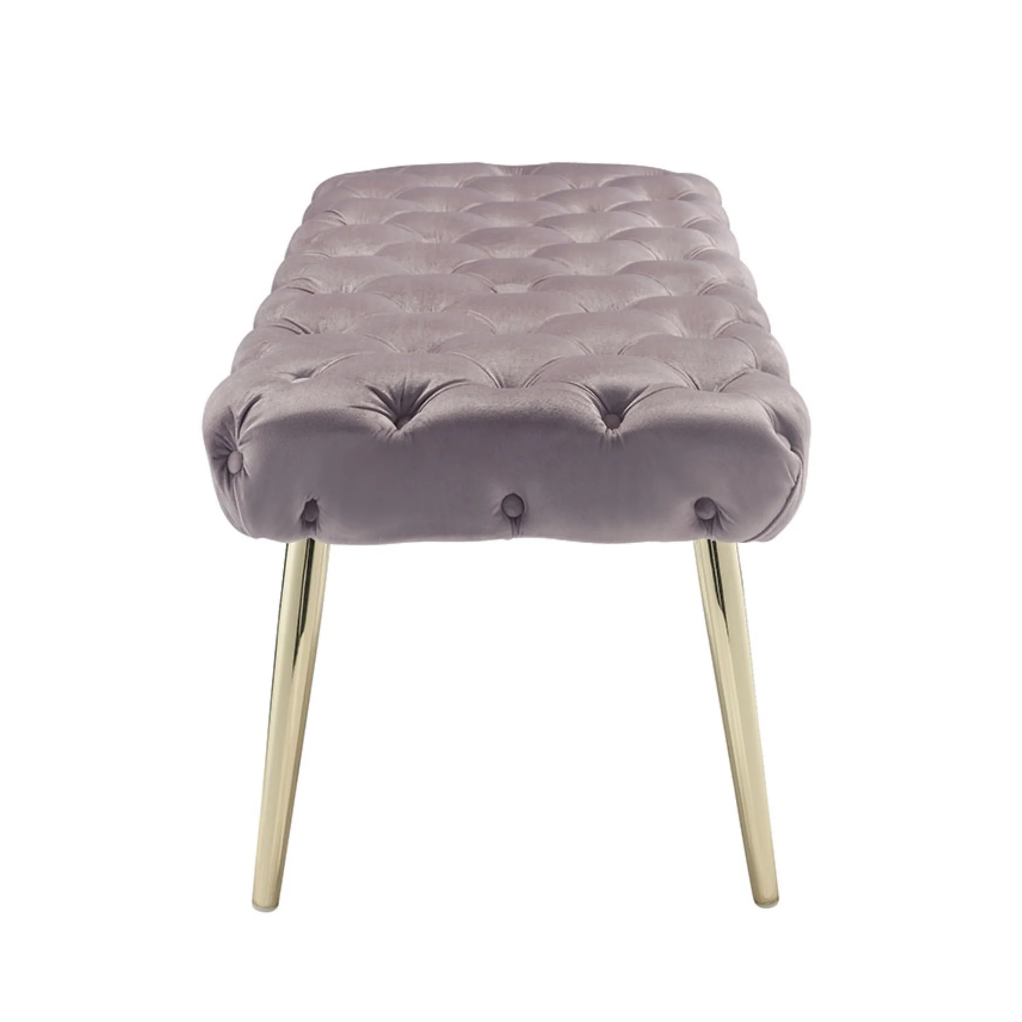 48" Lilac And Gold Upholstered Velvet Bench By Homeroots - Image 3