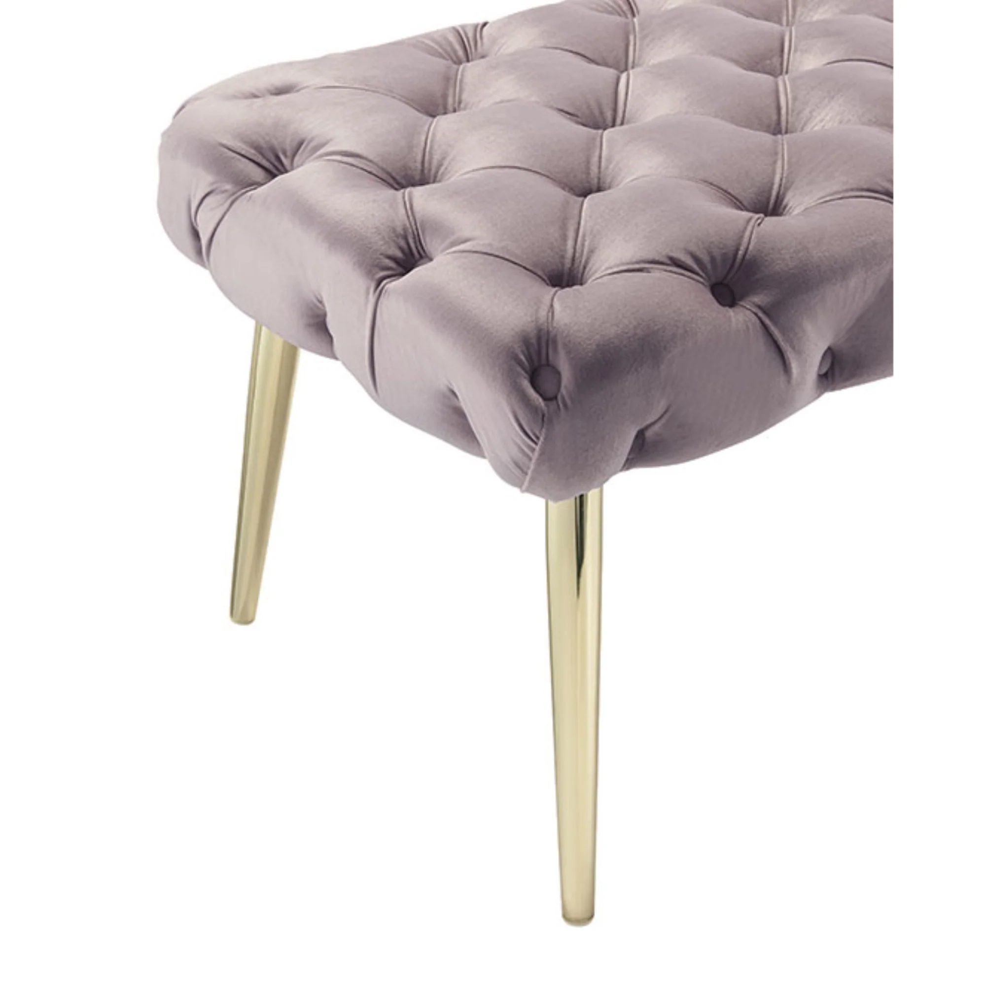 48" Lilac And Gold Upholstered Velvet Bench By Homeroots - Image 4