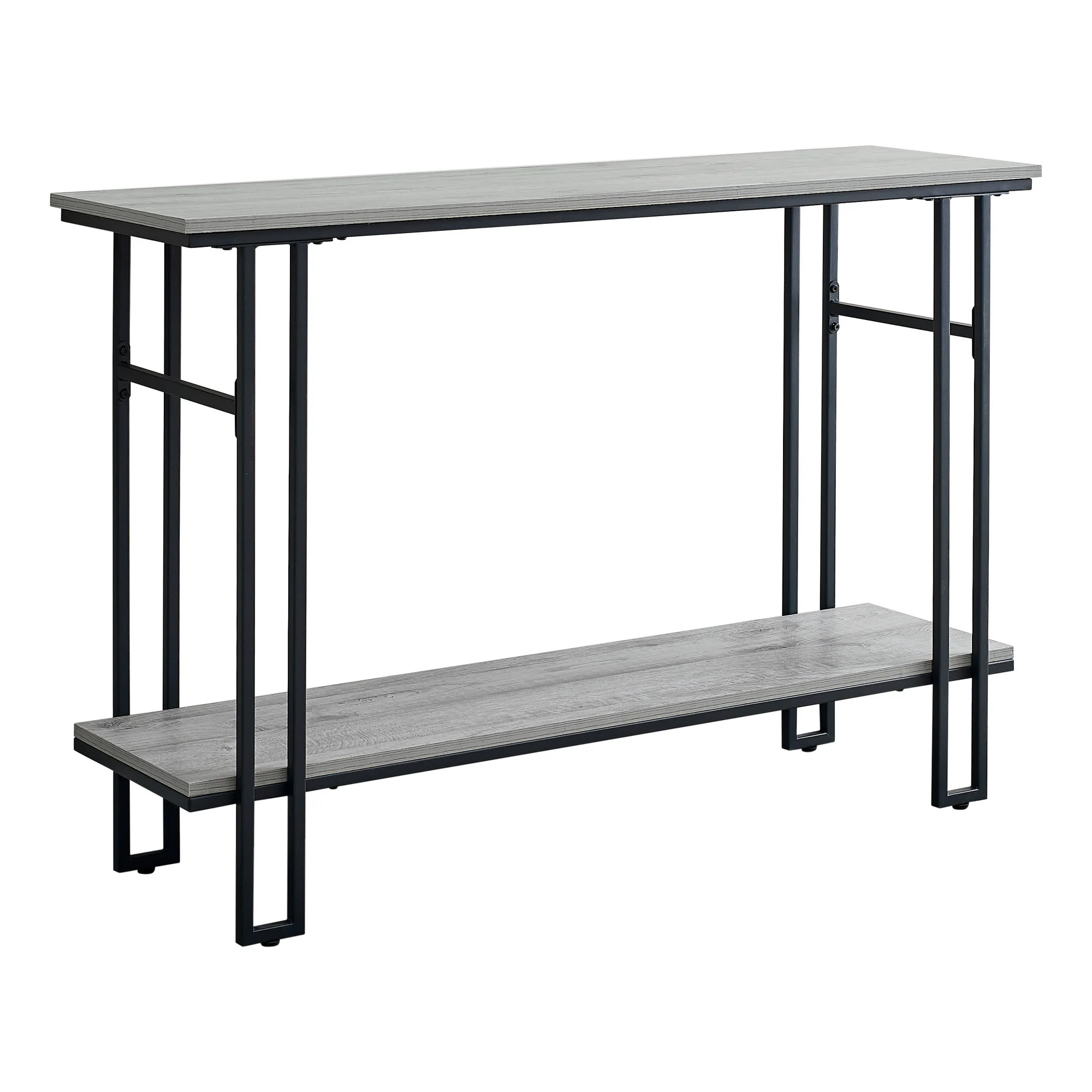 48" Rectangular GreywithBlack Metal Hall Console Accent Table By Homeroots - Image 2