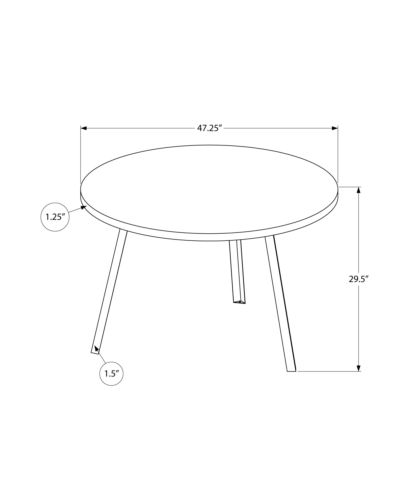 48" Round Dining Room Table With Black Reclaimed Wood And Black Metal By Homeroots - Image 4