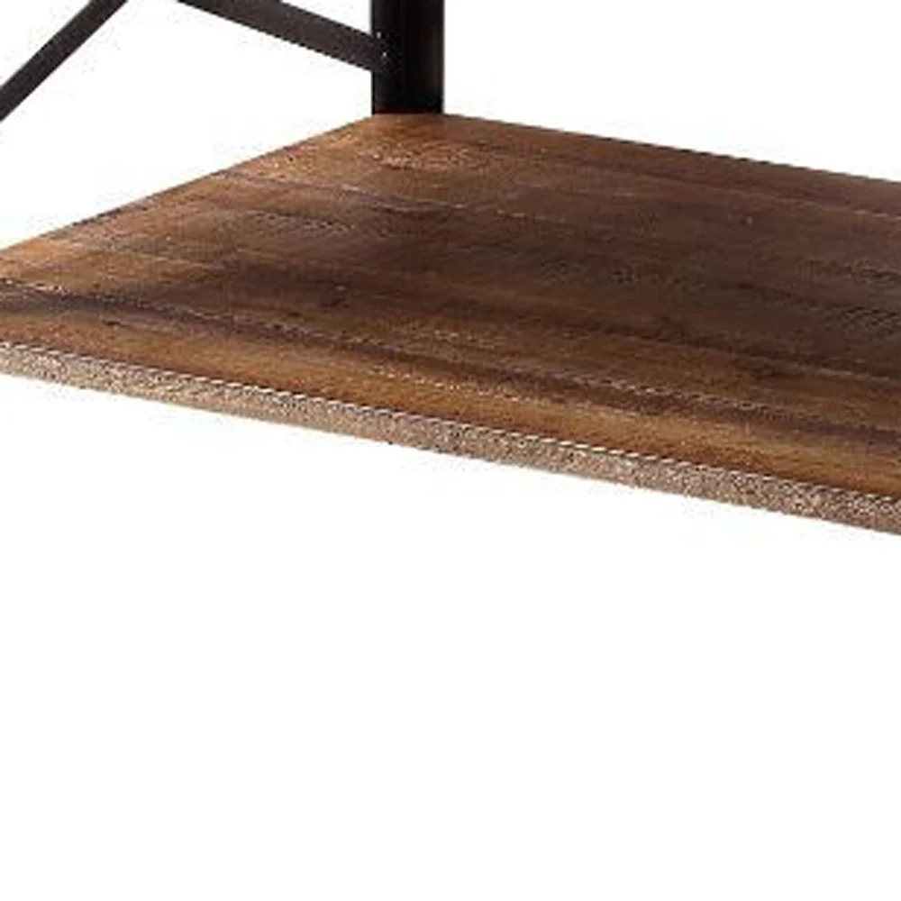 48" Sandy Black And Weathered Oak Rectangular Coffee Table With Shelf By Homeroots - Image 3