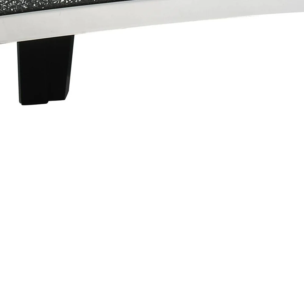 48" Silver Mirrored Glass and Faux Stone Bling Rectangular Coffee Table By Homeroots - Image 4