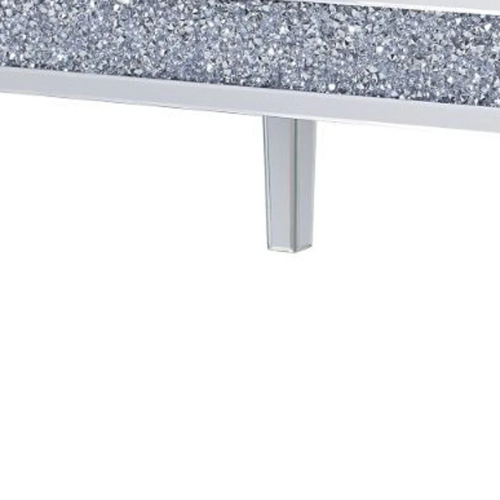 48" Silver Mirrored Rectangular Mirrored Coffee Table By Homeroots - Image 3