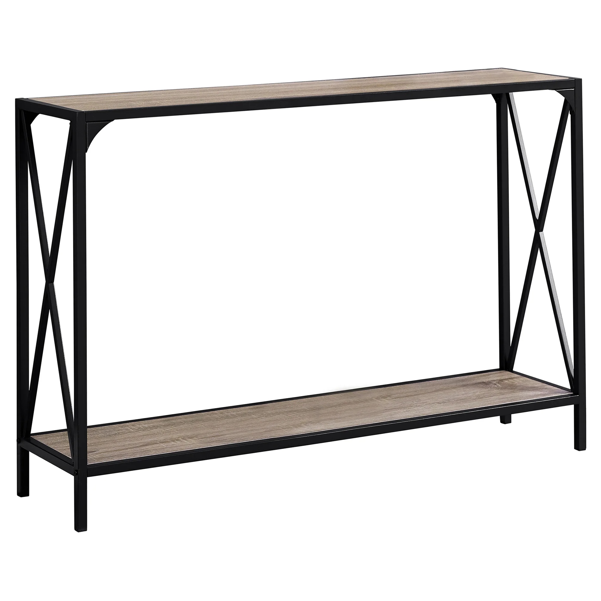 48" Taupe And Black Console Table With Storage By Homeroots - Image 2