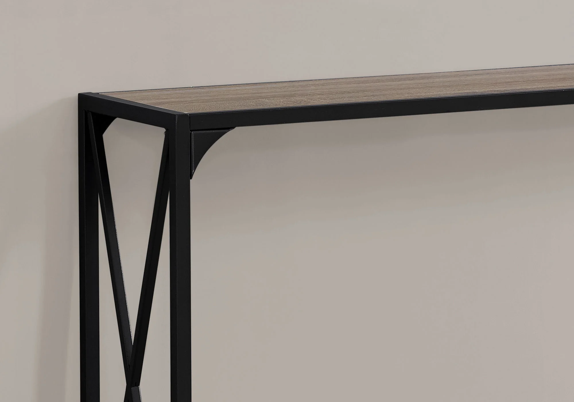 48" Taupe And Black Console Table With Storage By Homeroots - Image 3