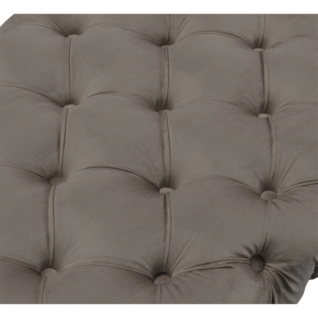48" Taupe And Gold Upholstered Velvet Bench By Homeroots - Image 6