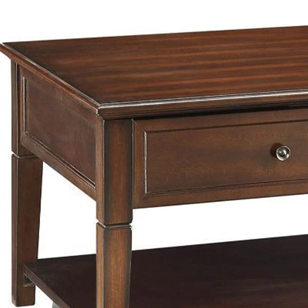 48" Walnut Manufactured Wood Rectangular Lift Top Coffee Table With Shelf By Homeroots - Image 3