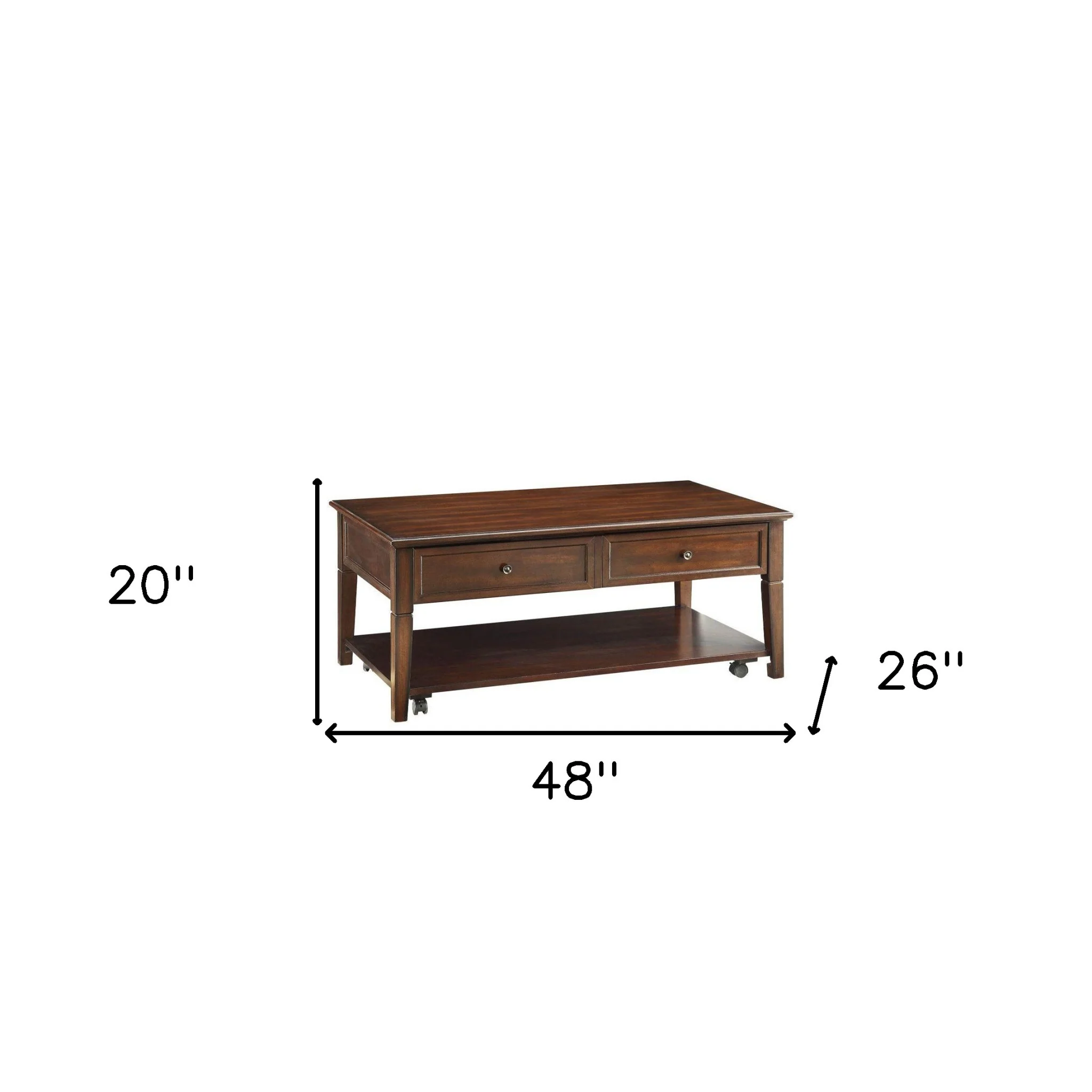 48" Walnut Manufactured Wood Rectangular Lift Top Coffee Table With Shelf By Homeroots - Image 5