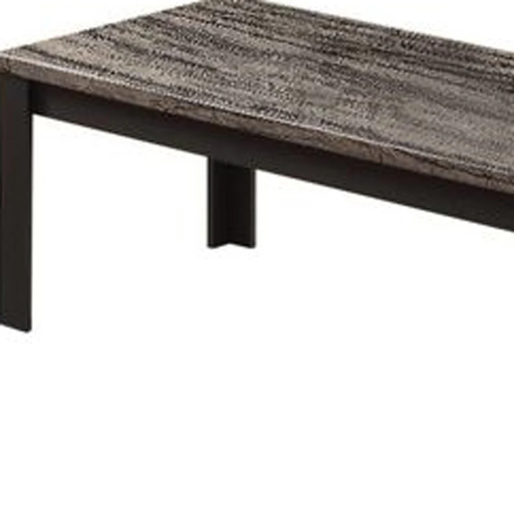 48' X 24' X 18' 2Pc Faux Marble And Black Pack Coffee And End Table Set By Homeroots - Image 4