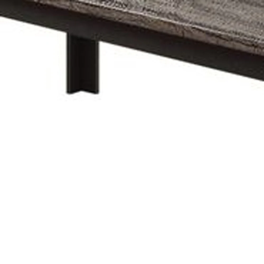 48' X 24' X 18' 2Pc Faux Marble And Black Pack Coffee And End Table Set By Homeroots - Image 5