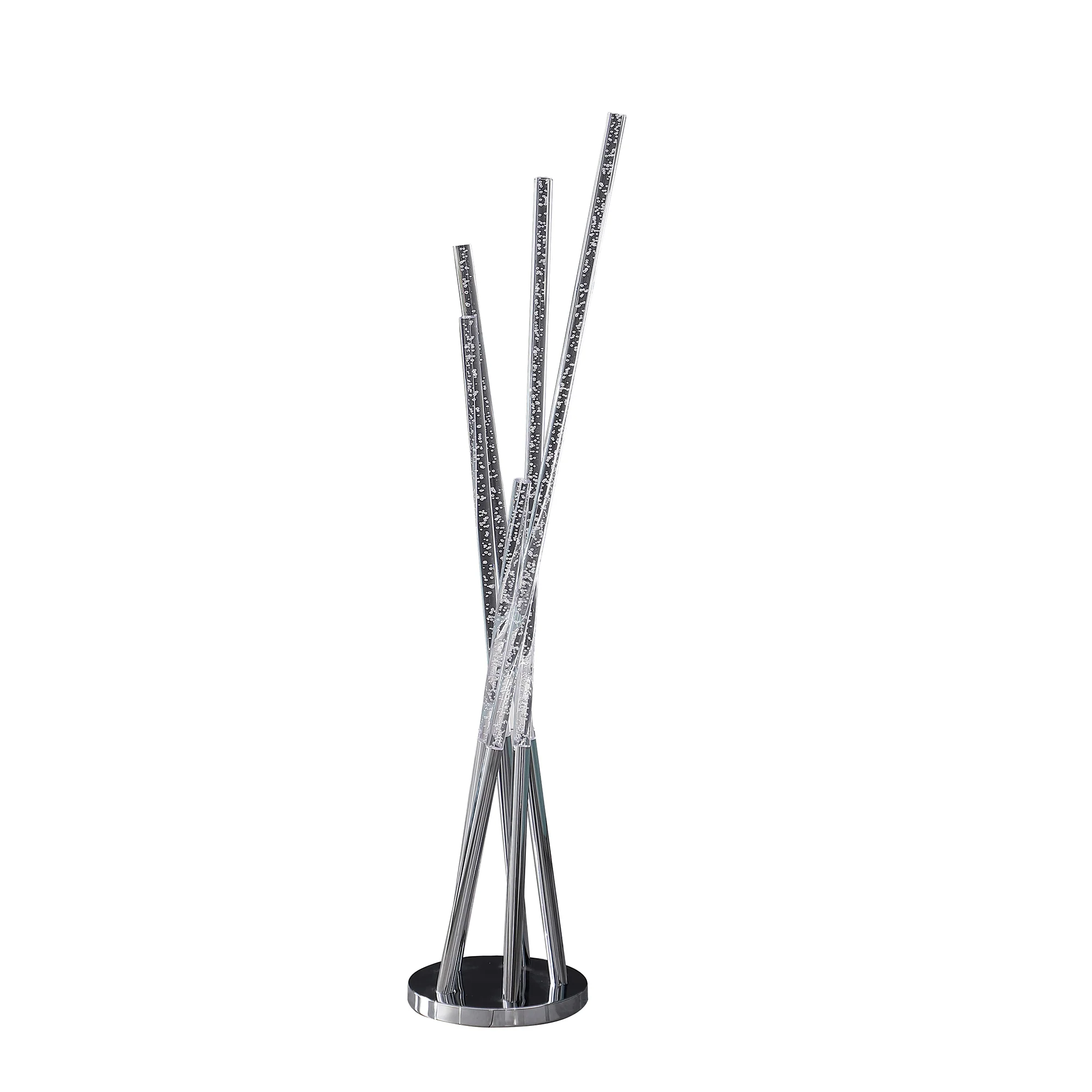 49" Chrome Five Light LED Tubular Contemporary Floor Lamp By Homeroots - Image 2