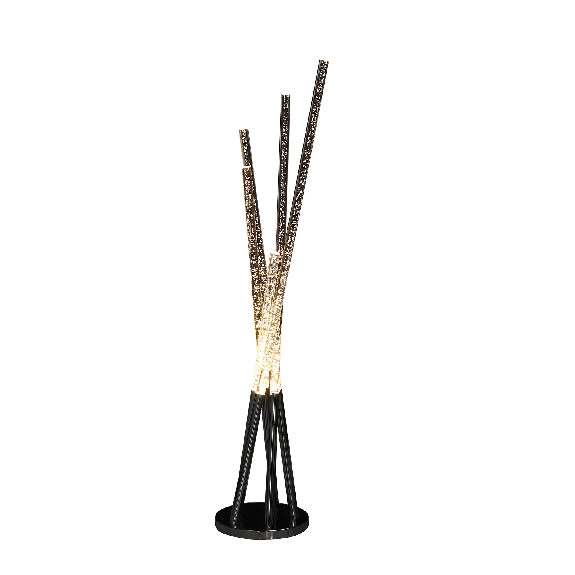 49" Chrome Five Light LED Tubular Contemporary Floor Lamp By Homeroots - Image 4