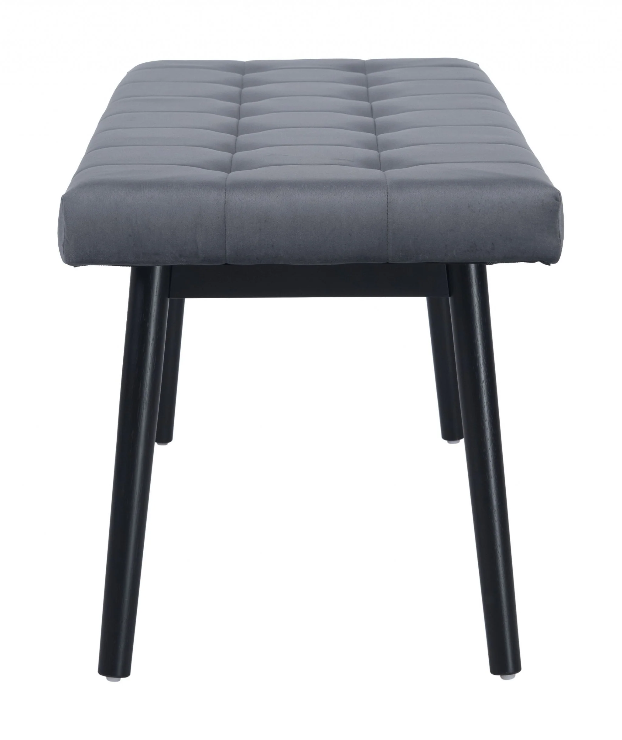 49" Gray And Black Upholstered Velvet Bench By Homeroots - Image 2