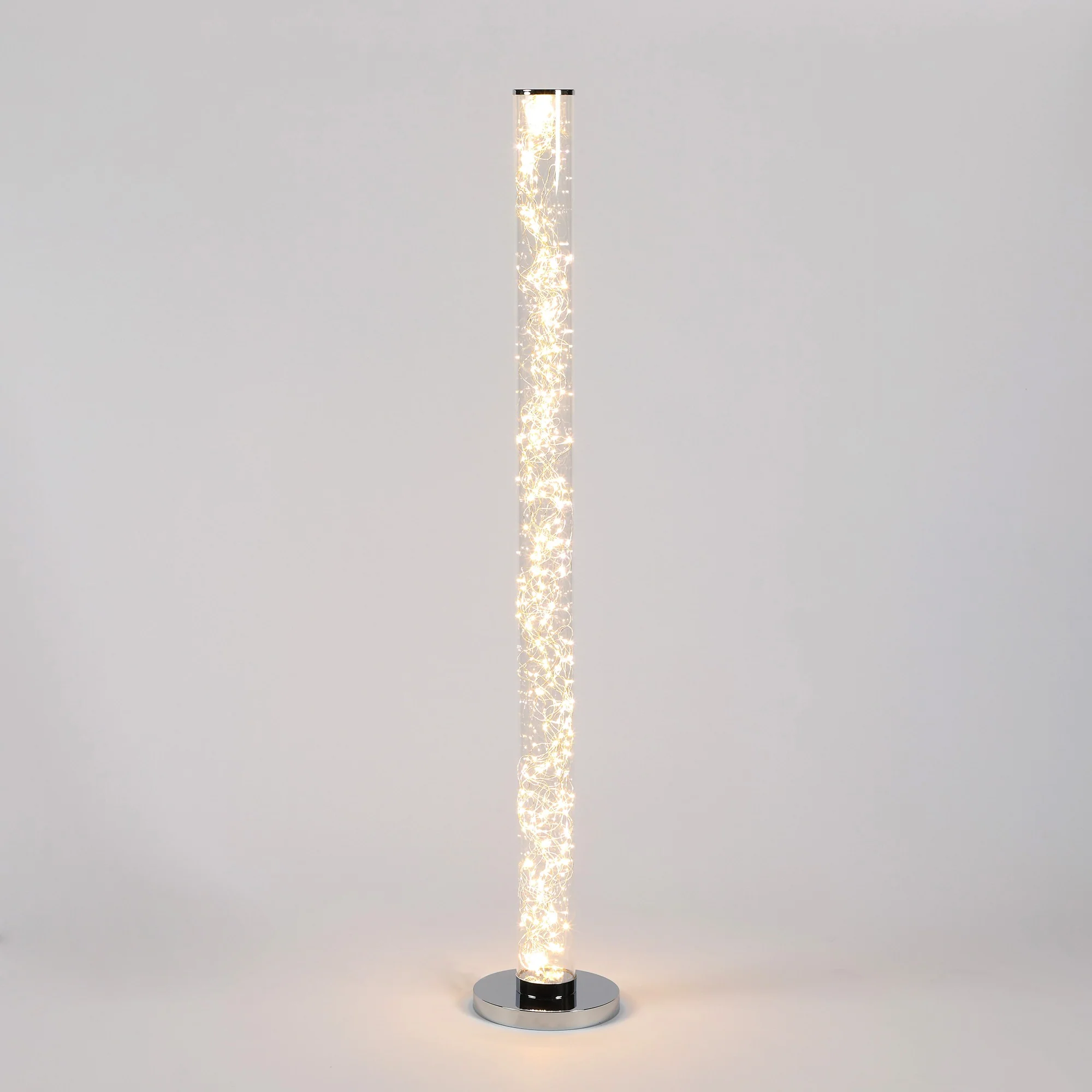 49" Steel LED Column Floor Lamp With Clear Drum Shade By Homeroots - 431803 - Image 4