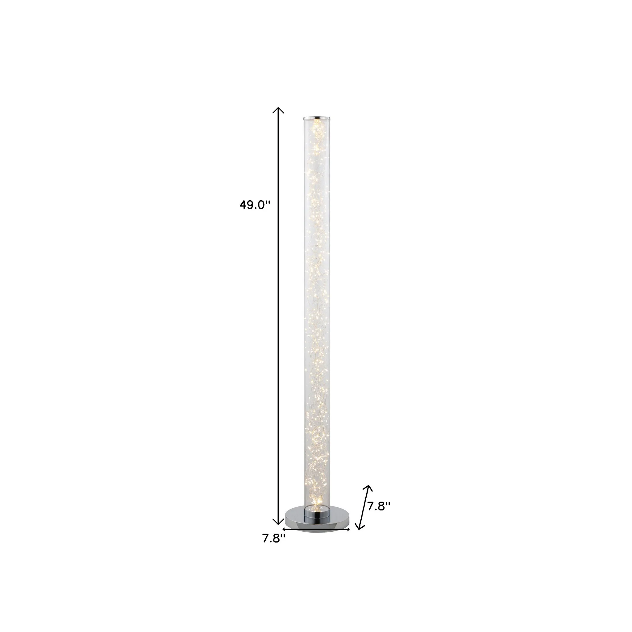 49" Steel LED Column Floor Lamp With Clear Drum Shade By Homeroots - 431803 - Image 5