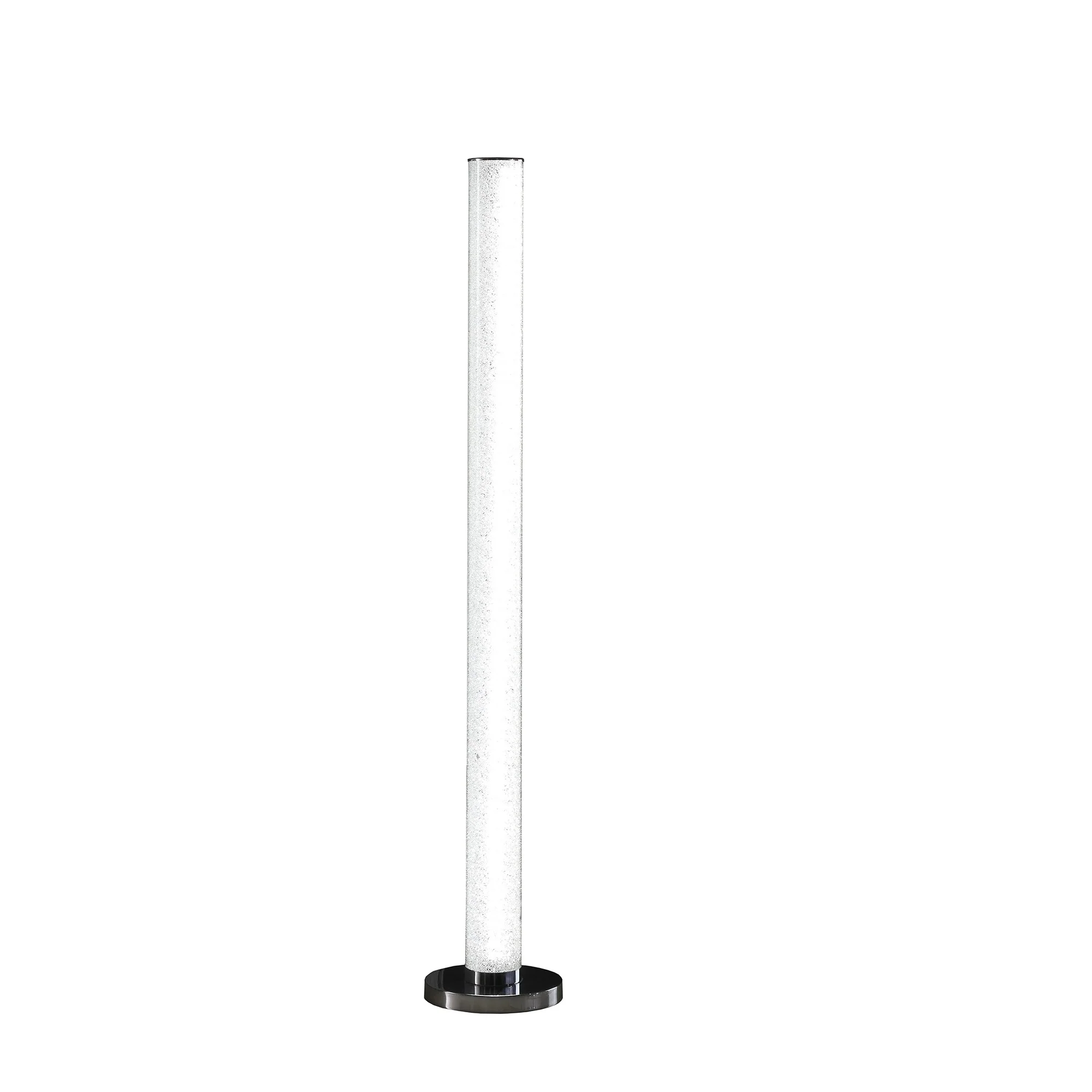 49" White Column Floor Lamp With Clear Drum Shade By Homeroots - Image 2