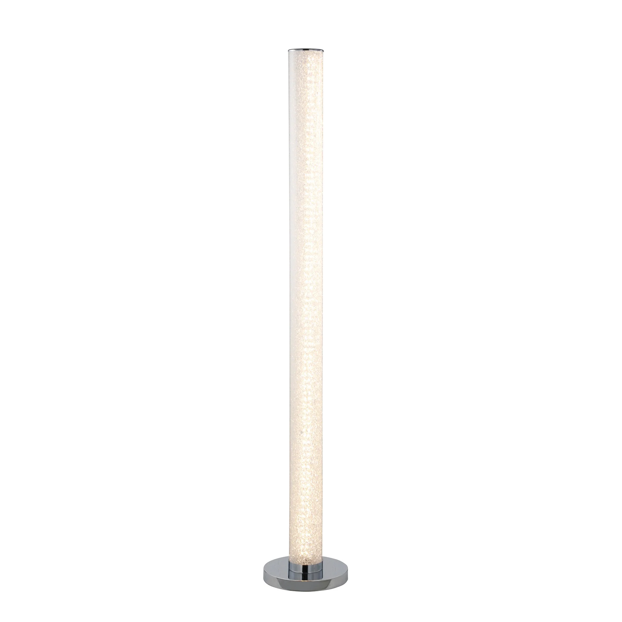 49" White Column Floor Lamp With Clear Drum Shade By Homeroots - Image 3