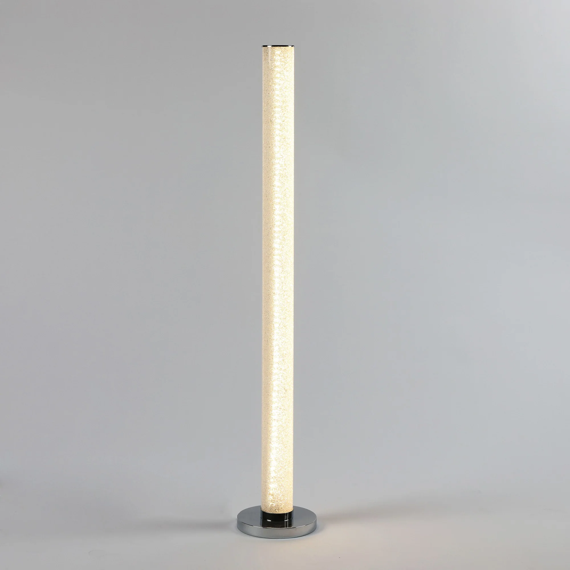 49" White Column Floor Lamp With Clear Drum Shade By Homeroots - Image 5