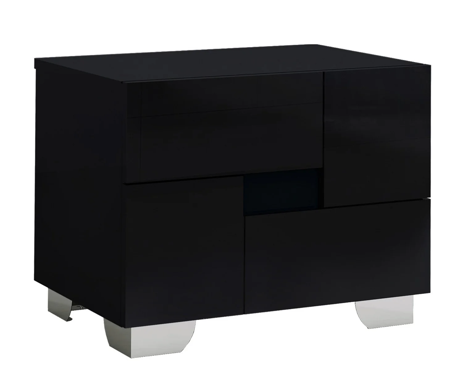 4Pc California King Modern Black High Gloss Bedroom Set By Homeroots - Image 3