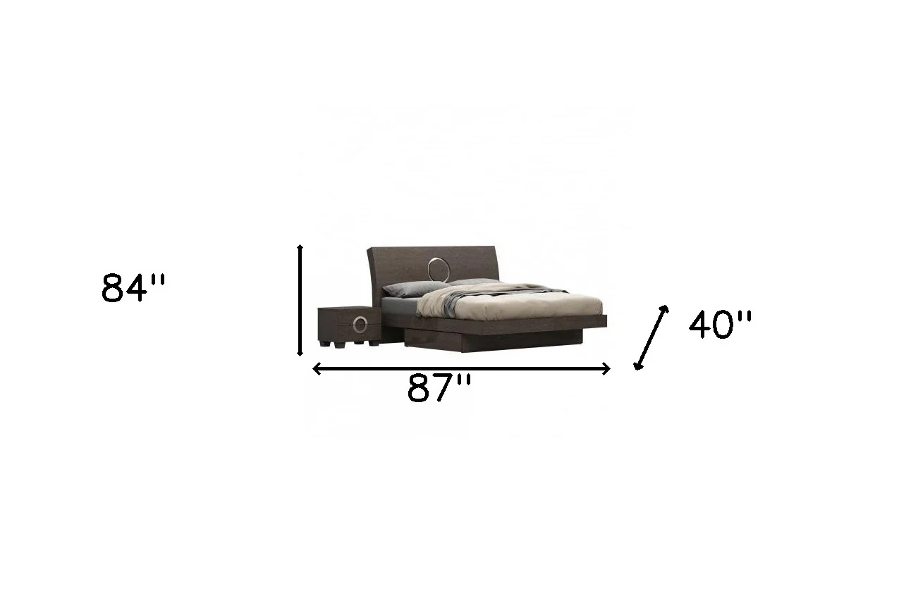4Pc California King Modern Gray High Gloss Bedroom Set By Homeroots - Image 4