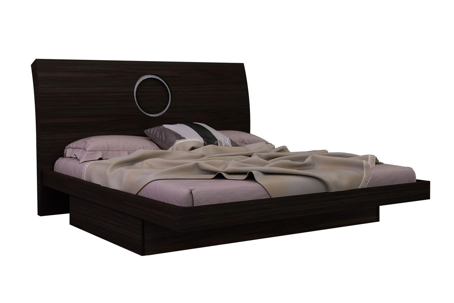 4Pc California King Modern Wenge High Gloss Bedroom Set By Homeroots - 343983 - Image 2