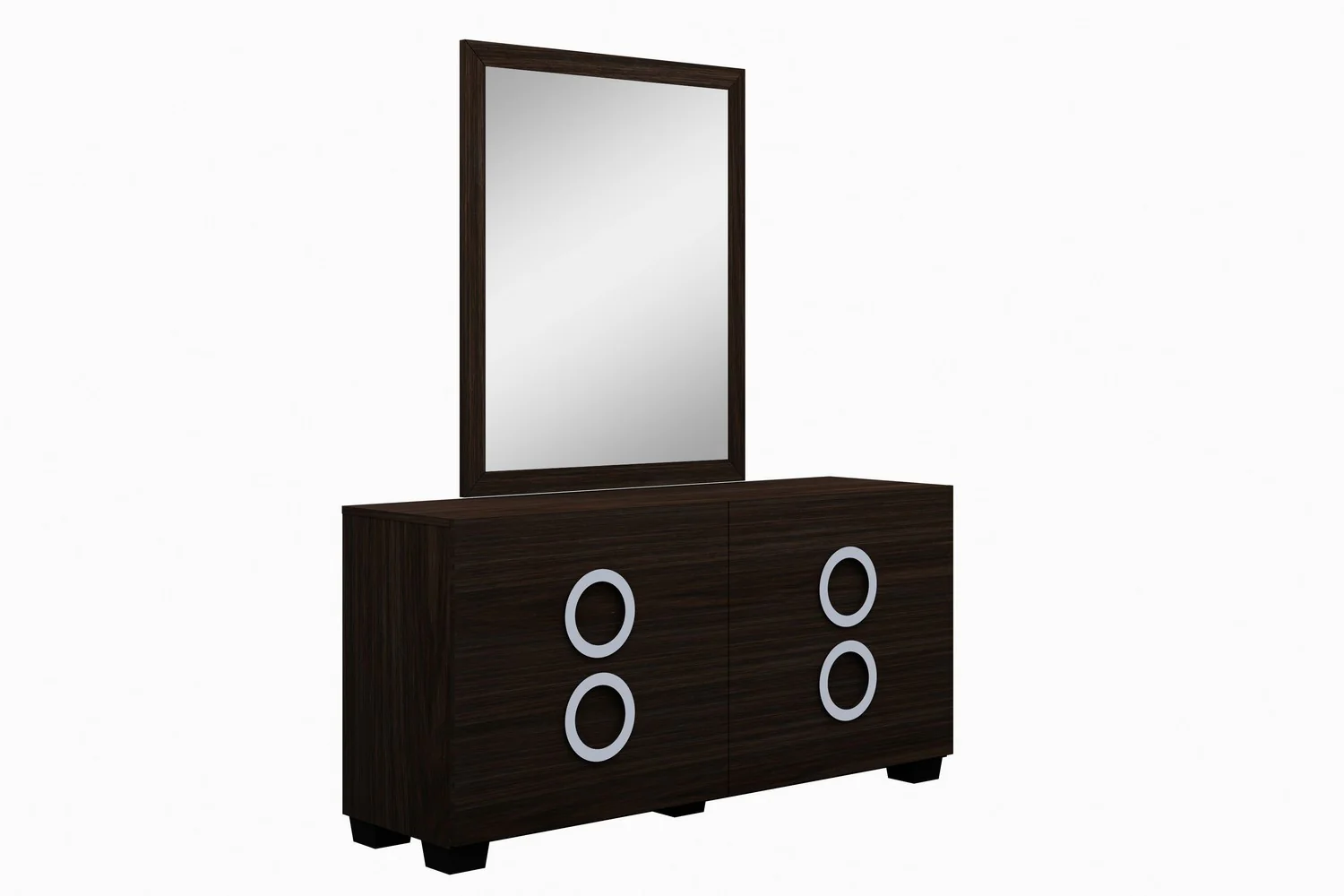 4Pc California King Modern Wenge High Gloss Bedroom Set By Homeroots - 343983 - Image 3