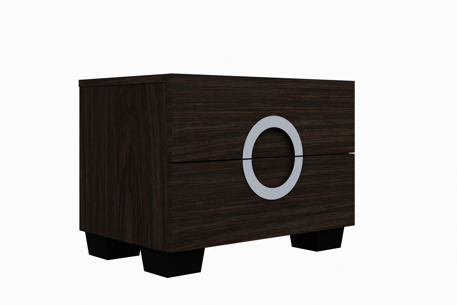 4Pc California King Modern Wenge High Gloss Bedroom Set By Homeroots - 343983 - Image 4