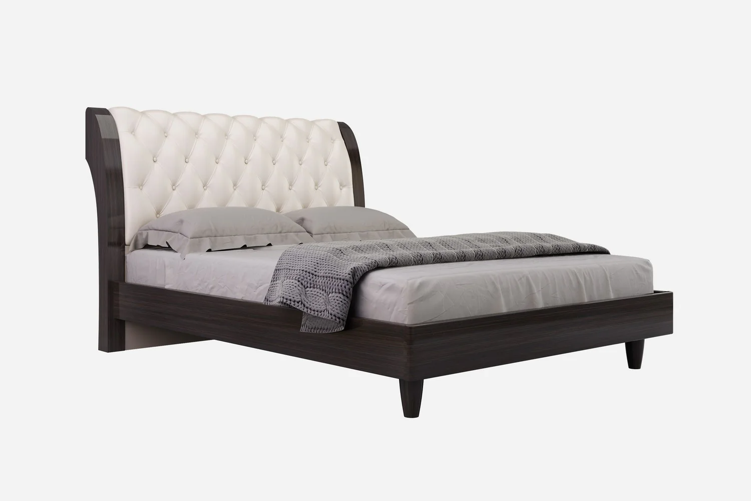4Pc Eastern King Modern Beige High Gloss Bedroom Set By Homeroots - Image 2