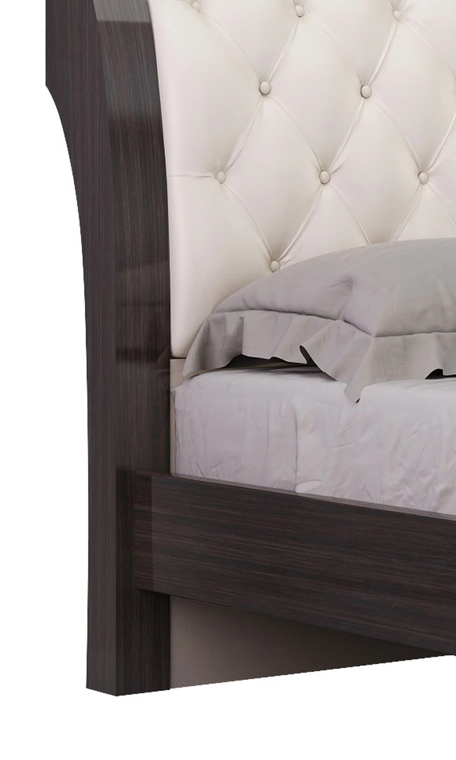4Pc Eastern King Modern Beige High Gloss Bedroom Set By Homeroots - Image 5