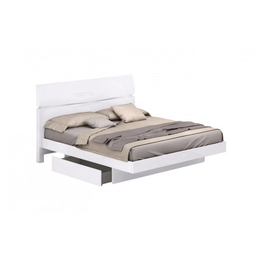 4Pc Eastern King Modern White High Gloss Bedroom Set By Homeroots - 343933 - Image 2