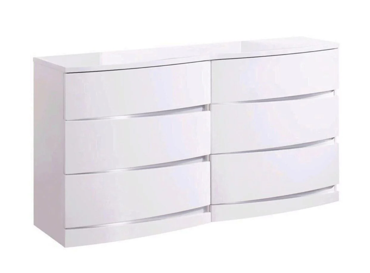4Pc Eastern King Modern White High Gloss Bedroom Set By Homeroots - 343934 - Image 2